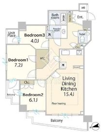 イトーピア広尾ヒルズクローチェ 6階 間取り図