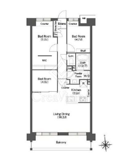コンフォリア高島平 2-302 間取り図
