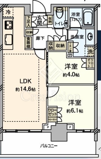 パークタワー勝どきミッド/サウス 37階 間取り図
