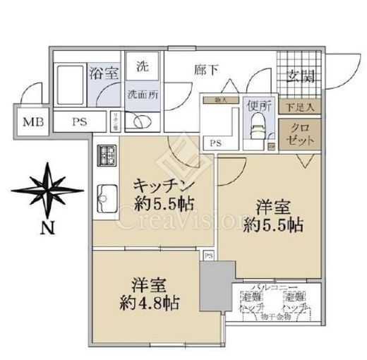 上野入谷シティハウス 3階 間取り図