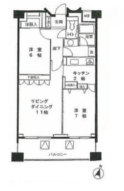 ヒルトップ半蔵門 402 間取り図