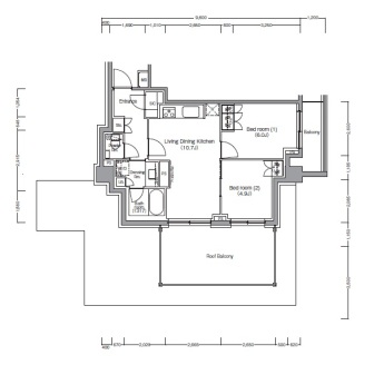 ディームス麻布狸穴町 607 間取り図