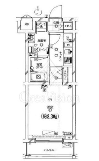 ガリシアレジデンス目黒本町 3階 間取り図