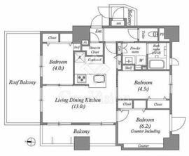 ACP Residence中野新橋 1003 間取り図
