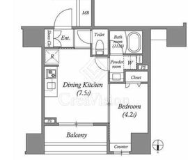ACP Residence中野新橋 203 間取り図