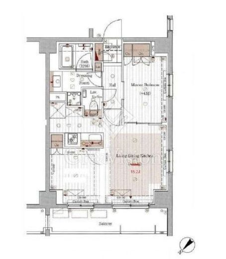 グレンドール新宿牛込柳町 5階 間取り図