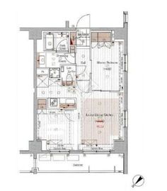 グレンドール新宿牛込柳町 5階 間取り図