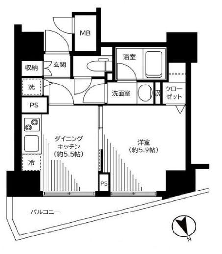 銀座レジデンス伍番館 809 間取り図