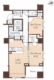 パークホームズ市谷薬王寺セントガレリア 4階 間取り図