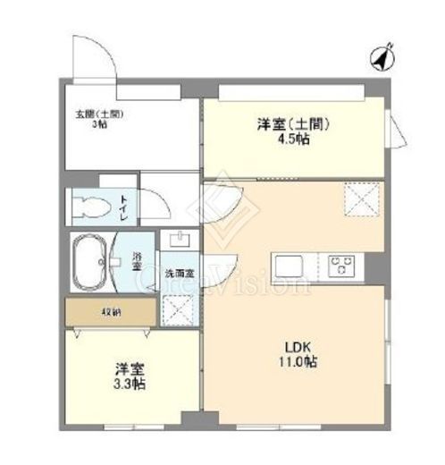 ウェルスクエア目黒 103 間取り図