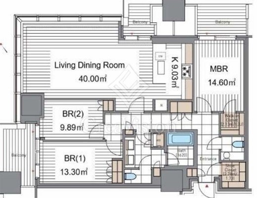 麻布台ヒルズレジデンスB 25階 間取り図