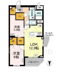 ロイジェント上板橋 201 間取り図