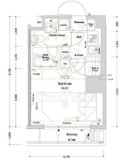 アクサス東新宿アジールコート 2階 間取り図