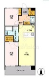 ロイヤルパークス梅島 214 間取り図