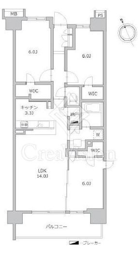 シティテラス横濱和田町エアーズコート 206 間取り図