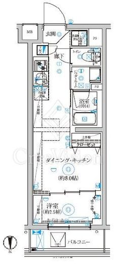 RELUXIA武蔵中原 (リルシア武蔵中原) 2階 間取り図