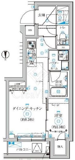 RELUXIA武蔵中原 (リルシア武蔵中原) 2階 間取り図