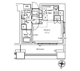 パークアクシス御茶ノ水ステージ 1124 間取り図