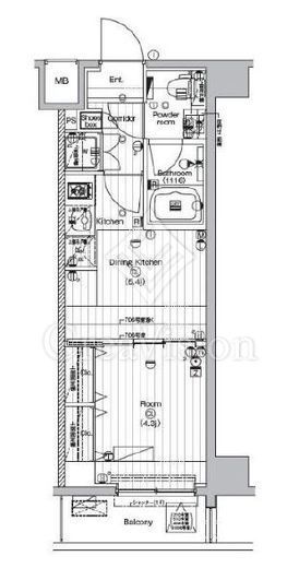 ザ・プレミアムキューブG潮見 3階 間取り図