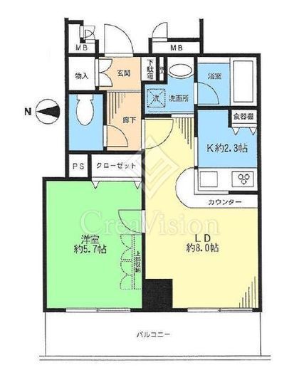ヴィルヌーブ文京千駄木 2階 間取り図