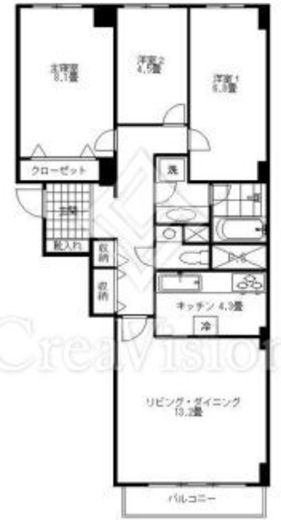 広尾ガーデンヒルズ 4階 間取り図