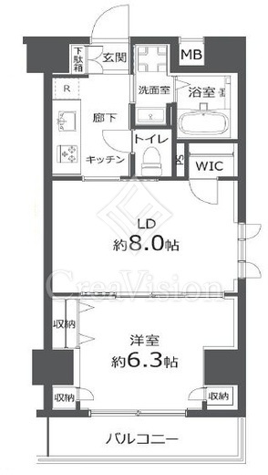日神デュオステージ浅草松が谷 8階 間取り図