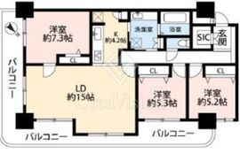 ハイネス目黒 2階 間取り図