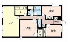 グランドメゾン多摩川 3階 間取り図