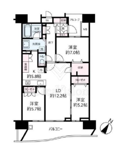 HARUMI FLAG SEA VILLAGE (晴海フラッグ シーヴィレッジ) 12階 間取り図