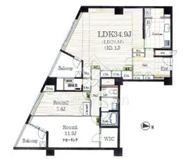 一番町パークマンション 7階 間取り図