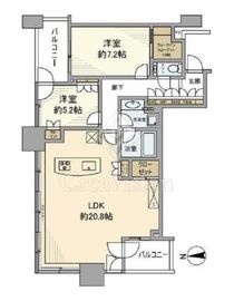 クレストプライムタワー芝 22階 間取り図