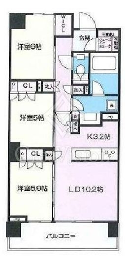 クリオレジダンス横濱ベイサイド 6階 間取り図