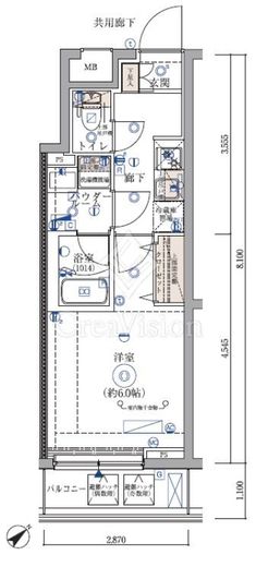 ARCOBALENO KIKUNA (アルコバレーノ菊名) 202 間取り図