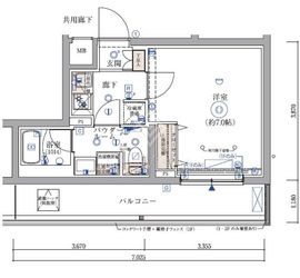 ARCOBALENO KIKUNA (アルコバレーノ菊名) 104 間取り図