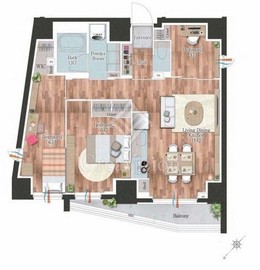 デュオフラッツ板橋大山 1201 間取り図