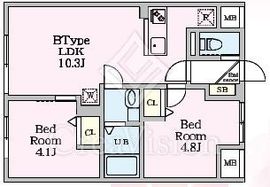 エルファーロ目黒Ⅲ 302 間取り図