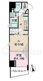 パークリュクス新宿御苑前mono 11階 間取り図