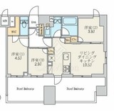 クレストコート北千住レジデンス 1102 間取り図