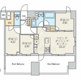 クレストコート北千住レジデンス 1102 間取り図
