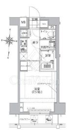 ハーモニーレジデンス両国ウォーターフロント 8階 間取り図