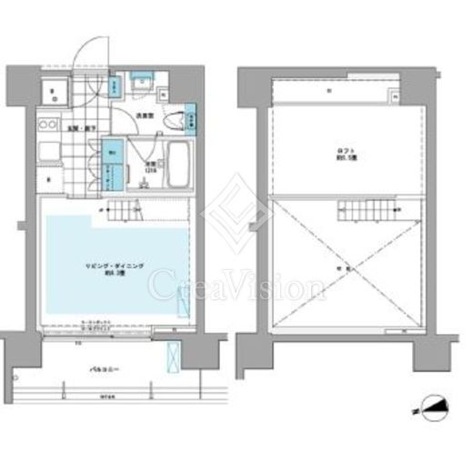プライムアーバン芝浦LOFT 1005 間取り図