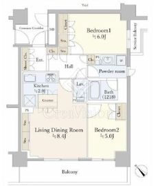 モア・クレスト築地 9階 間取り図