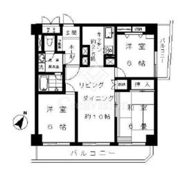 イトーピア六義園マンション 2階 間取り図
