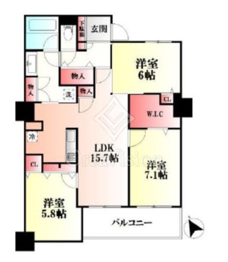 ザ・ハシモトタワー 21階 間取り図