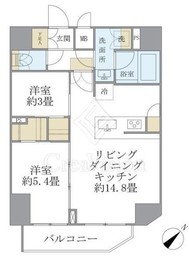 アジールコート町屋 1503 間取り図