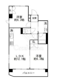 カルディアⅡ西馬込 501 間取り図