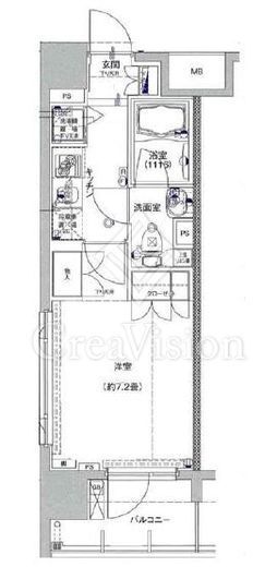 アクサスウィル四谷三丁目 2階 間取り図