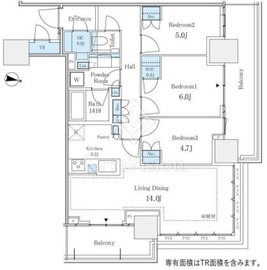パークタワー西新宿 712 間取り図