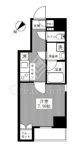 スカイコートパレス八丁堀 3階 間取り図