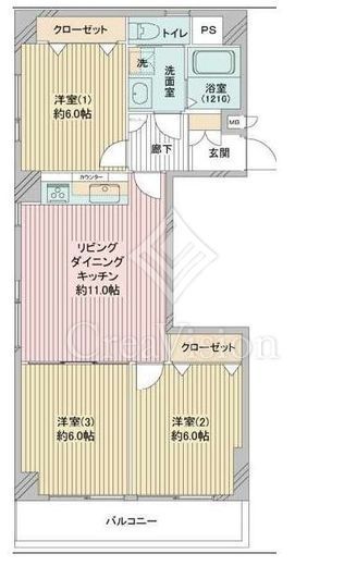 ニューハウス浜町 4階 間取り図